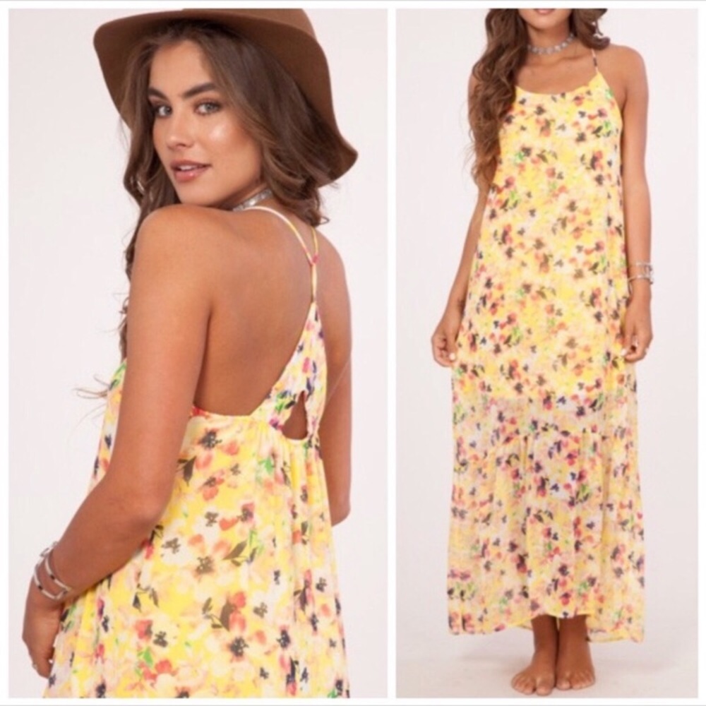 Yellow floral dress